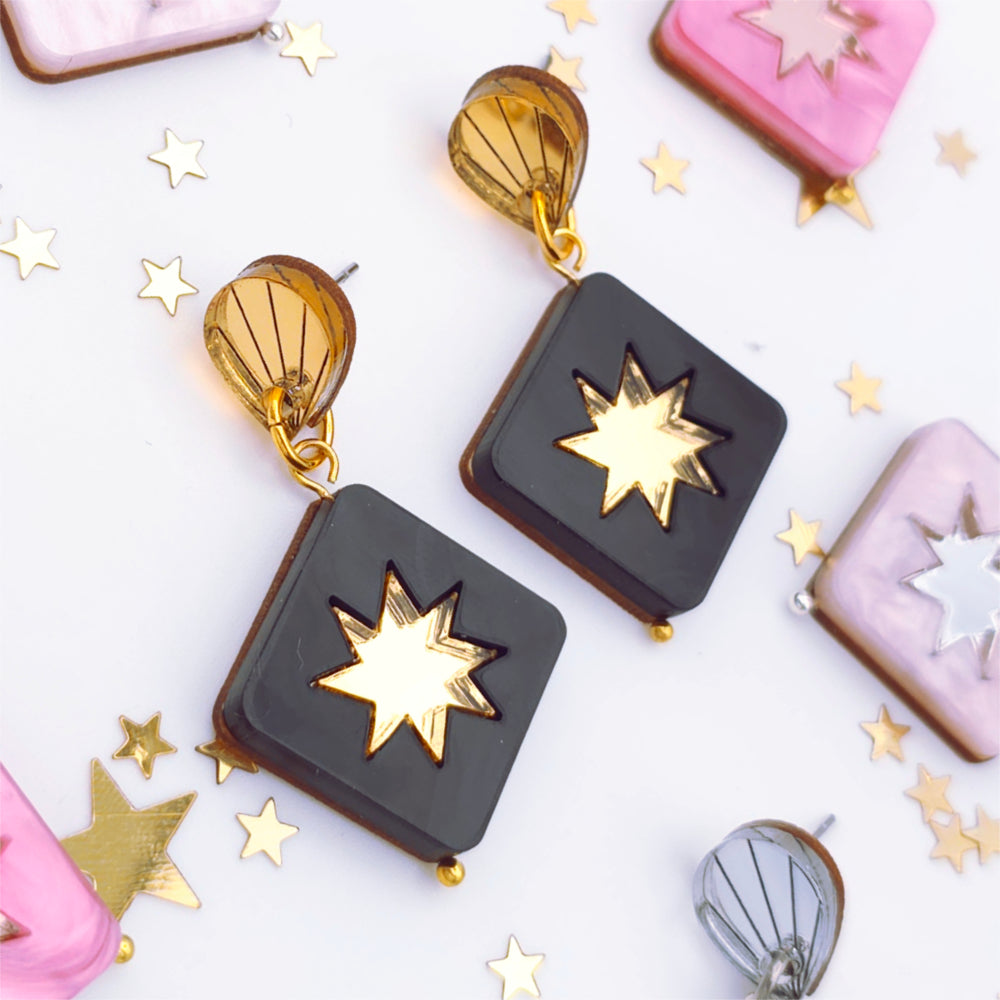 Art Deco & Stars, Statement Earrings