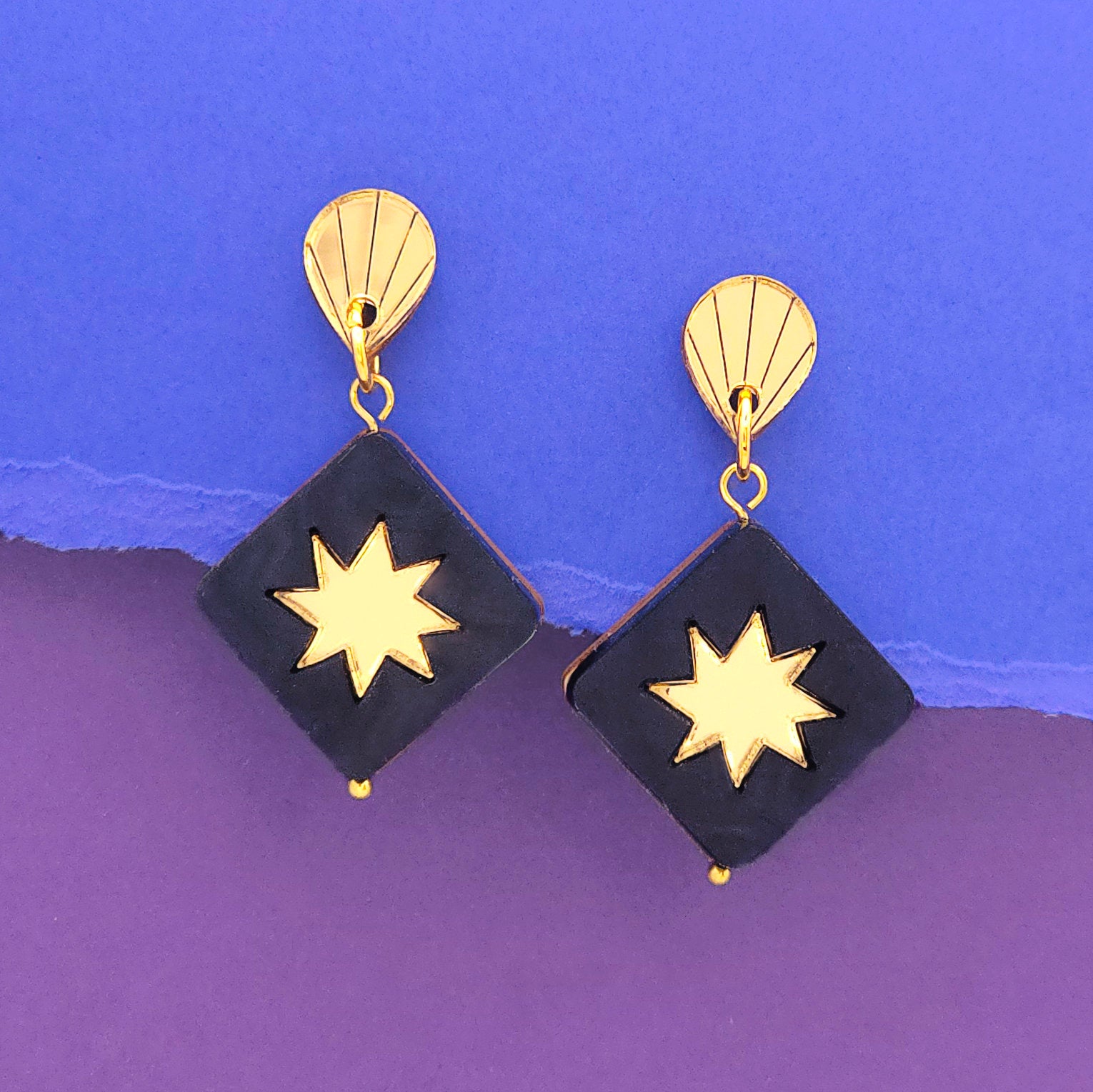 Art Deco & Stars, Statement Earrings