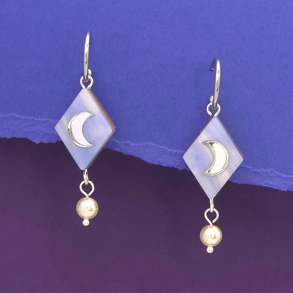 Moon Drops, Statement Earrings